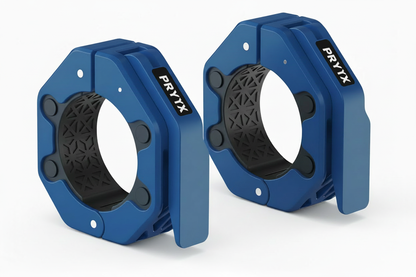 PRYX Blue Barbell Collars - White Logo