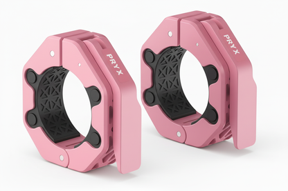 PRYX Pink Barbell Collars - Matching Logo